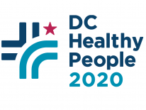 DC Healthy People 2020 Logo - Navy, Turquoise Bars and Red Star