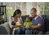 Happy breastfeeding family Happy breastfeeding family